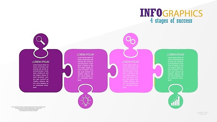 EPS 해외이미지 일러스트 비즈니스 전구 돋보기 그래프 사람없음 그래픽 자료 인포그래픽 톱니바퀴 퍼즐조각 해외202105 해외일러스트 조각 퍼즐 파일형식 벡터