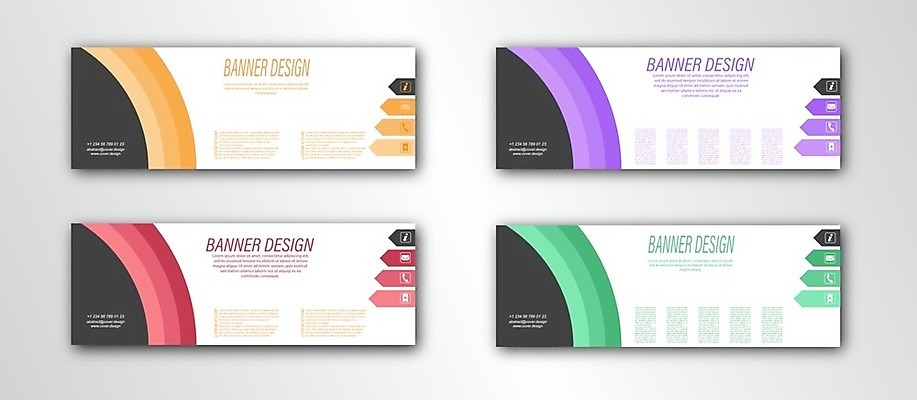 EPS 해외이미지 가로배너 분홍색 곡선 일러스트 명함 사람없음 초록색 노란색 보라색 배너세트 해외202105 해외일러스트 배너 선 컬러 가로 세트 파일형식 벡터