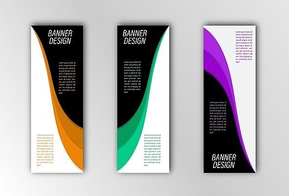 EPS 해외이미지 세로배너 곡선 일러스트 사람없음 초록색 보라색 주황색 웨이브 배너세트 해외202105 해외일러스트 배너 선 컬러 세로 세트 파일형식 벡터