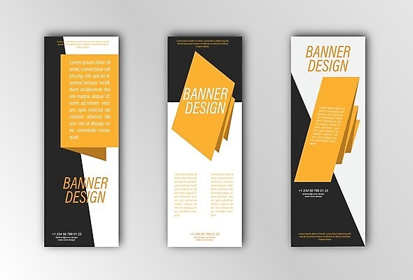 EPS 해외이미지 세로배너 일러스트 사람없음 검은색 주황색 흰색 겹침 기하학 배너세트 해외202105 해외일러스트 배너 컬러 무늬 세로 세트 파일형식 벡터