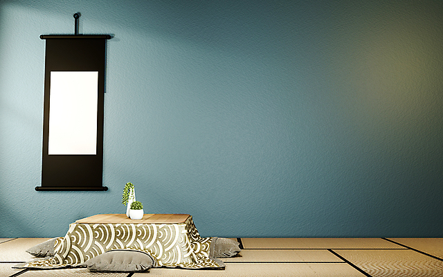 포토 JPG 해외이미지 일본문화 실내 따뜻함 동양인 사람없음 인테리어 3D 찻주전자 코타츠 해외202105 해외포토 동양문화 디자인 외국문화 주전자 인종 내부 디지털합성 난방용품 파일형식