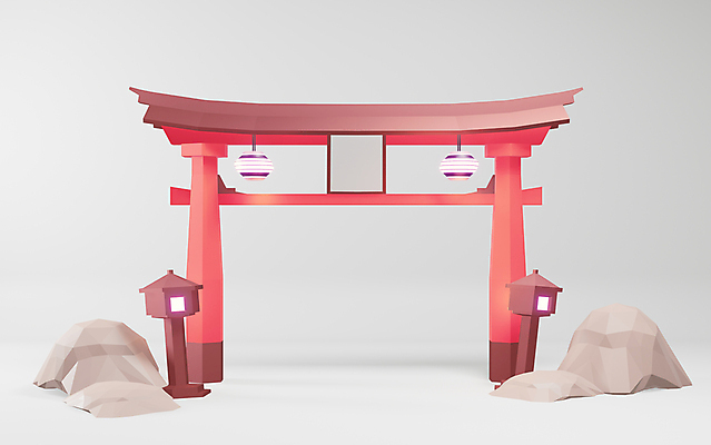 포토 JPG 해외이미지 템플릿 일본문화 일러스트 사람없음 3D 일본 일본전통 기하학 토리이 로우폴리 해외202105 해외포토 동양문화 전통 아시아 외국문화 무늬 디지털합성 신사 파일형식