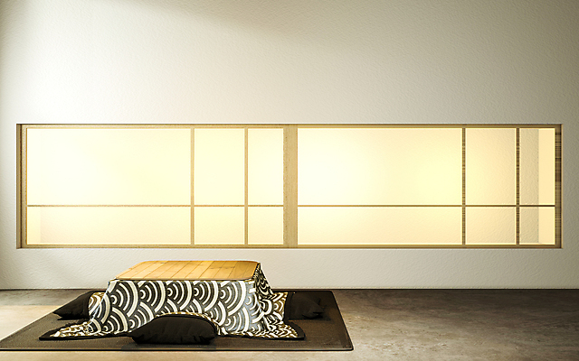 포토 JPG 해외이미지 일본문화 실내 따뜻함 동양인 사람없음 인테리어 3D 찻주전자 코타츠 해외202105 해외포토 동양문화 디자인 외국문화 주전자 인종 내부 디지털합성 난방용품 파일형식