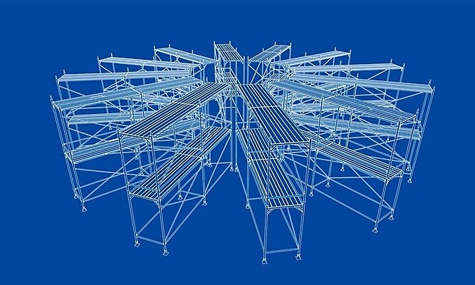 EPS 해외이미지 산업 일러스트 선반 사람없음 3D 공백 창고 수납 청사진 사방 해외202105 해외일러스트 가구 디지털합성 파일형식 벡터