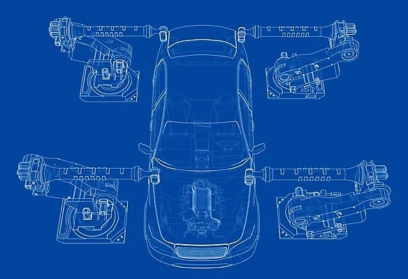 EPS 해외이미지 산업 일러스트 공장 자동차 사람없음 3D 기계 제조 로봇 청사진 자동화 해외202105 해외일러스트 육상교통 공업 디지털합성 파일형식 벡터