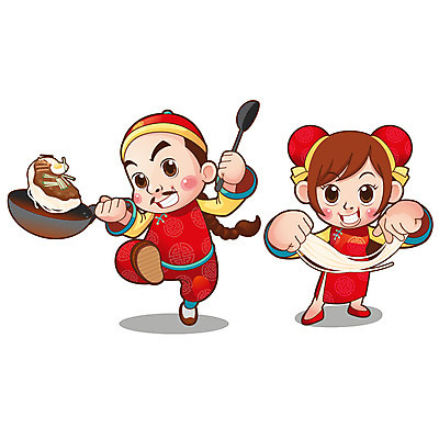 전신 여자 남자 일러스트 직업캐릭터 서기 들기 성인 두명 중식 요리사 짜장면 치파오 국자 중국집 다리들기 수타 수타면 성인만 웍 일러캐릭터 AI파일 직업 캐릭터 음식 모션 주방용품 사람 상점 전통의상 파일형식 벡터