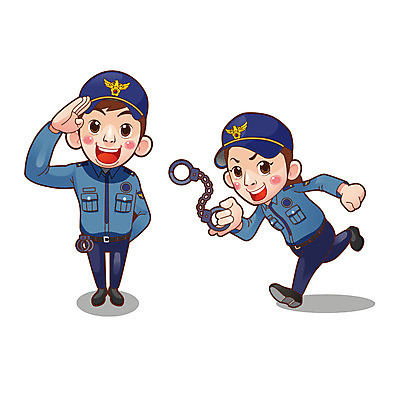전신 여자 남자 일러스트 직업캐릭터 서기 들기 성인 두명 달리기 경찰 수갑 경찰복 경례 성인만 일러캐릭터 AI파일 직업 캐릭터 유니폼 모션 사람 인사 파일형식 벡터