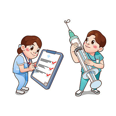 전신 여자 남자 일러스트 직업캐릭터 주사기 서기 들기 성인 두명 간호사 간호복 서류판 체크리스트 성인만 일러캐릭터 AI파일 직업 캐릭터 유니폼 의료기기 모션 사람 사무용품 의료진 파일형식 벡터