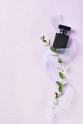 포토 JPG 스튜디오촬영 기념일 리본 잎 실내 사람없음 하이앵글 축하 감사 5월행사 보라색배경 성년의날 향수병 플랫레이 국내포토 식물 감정 뷰포인트 백그라운드 컨셉 이벤트 내부 보라색 플랫 5월 향수 병_담는 파일형식