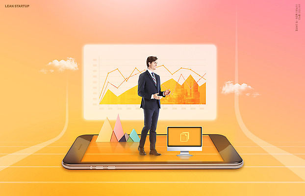 전신 PSD 서양인 편집이미지 남자 비즈니스 성공 그래프 한명 서기 성인 30대 스마트폰 노란색 모니터 비즈니스맨 창업 성인남자한명만 이미지편집 외국인 1 컬러 컨셉 모션 사람 장년 핸드폰 스마트기기 컴퓨터 직장인 자영업 남자한명만 성인남자만 파일형식