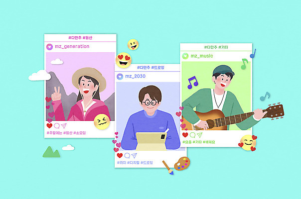 PSD 여자 남자 음악 연주 일러스트 상반신 성인 취미 세명 등산 기타 그리기 브이 드로잉 이모티콘 게시물 민트색 소셜네트워크 좋음 성인만 크리에이터 MZ세대 국내일러스트 직업 컬러 컨셉 모션 현악기 문화예술 미술 사람 손짓 트래킹 세대 파일형식 1인미디어