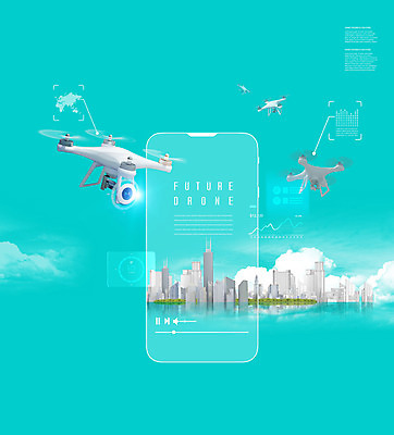 PSD 구름 편집이미지 하늘 사람없음 건물 스마트폰 도시 드론 민트색 모빌리티 이미지편집 자연요소 건축물 교통수단 컬러 핸드폰 스마트기기 파일형식