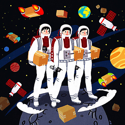 전신 PSD 남자 일러스트 서기 들기 성인 세명 우주 행성 달 택배기사 배송 택배 속도 우주복 무전기 택배상자 퀵 성인남자만 당일배송 국내일러스트 자연요소 옷 모션 무선통신 사람 상자 운송업 배달원 퀵서비스 남자만 성인만 파일형식