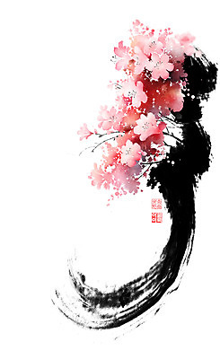 PSD 꽃다발 일러스트 캘리그라피 붓터치 사람없음 진달래 동양화 번짐 낙관 국내일러스트 꽃 미술 파일형식 효과