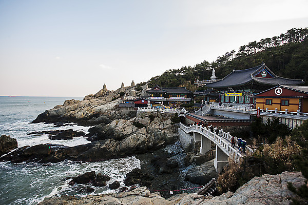 포토 JPG 주간 파도 바다 하늘 풍경 사람없음 야외 바위 부산 해동용궁사 국내포토 기장군 자연요소 한국 돌_바위 파일형식 기장_한국