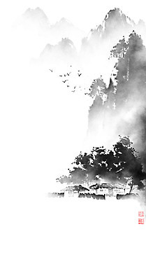 PSD 나무 일러스트 캘리그라피 조류 붓터치 산 한옥 풍경 사람없음 동양화 번짐 낙관 산수화 운무 국내일러스트 식물 동물 한국전통 고건축 미술 파일형식 효과