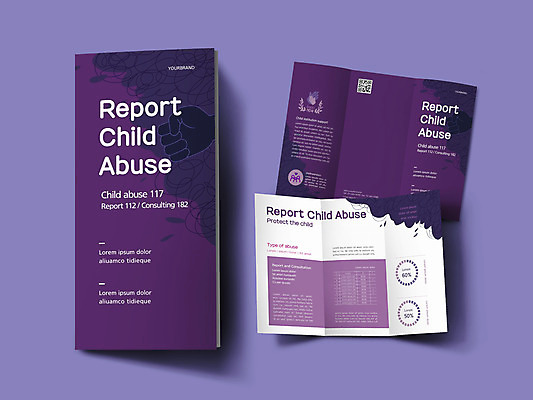 템플릿 표지디자인 손 표지 ZIP 내지 리플렛 3단접지 팜플렛 신체부위 보라색 주먹 폭력 아동학대 QR코드 인디자인 INDD 이미지템플릿 컬러 모션 사람 학대 사회이슈 파일형식