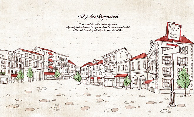 PSD 나무 유럽 선 여행 백그라운드 일러스트 지붕 거리 주택 풍경 사람없음 건물 관광지 카페 조약돌 도시 표지판 가로수 복고 광장 손그림 연립주택 복잡 국내일러스트 식물 건축물 나라 컨셉 알림판 상점 돌_바위 파일형식