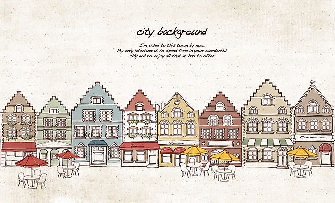 PSD 유럽 선 여행 백그라운드 데이트 일러스트 지붕 휴식 거리 주택 풍경 사람없음 건물 관광지 카페 만남 도시 파라솔 복고 벨기에 손그림 노천카페 연립주택 복잡 국내일러스트 건축물 나라 컨셉 상점 서유럽 파일형식