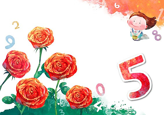 PSD 식물 문자 어린이교육 교육 꽃 어린이 백그라운드 일러스트 한명 미소 웃음 사람 소녀 빨간색 단어 숫자 장미 5 글자공부 숫자공부 글자배경 여자만 여자한명만 어린이만 소녀만 소녀한명만 국내일러스트 1 여자 컬러 표정 학습 파일형식