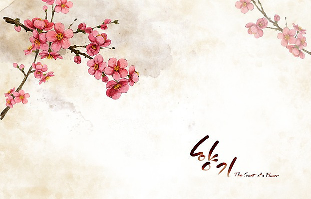 PSD 식물 꽃 분홍색 백그라운드 꽃백그라운드 일러스트 봄꽃 캘리그라피 자연 페인터 수채화 수묵화 사람없음 봄 매화 향기 손그림 홍매화 진분홍색 봄배경 국내일러스트 계절 컬러 페인팅 미술 생태계 냄새 파일형식