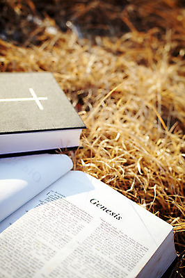 포토 JPG 기독교 종교 종교용품 기독교용품 그림자 사람없음 야외 성경 볏짚 오브젝트 국내포토 짚 파일형식