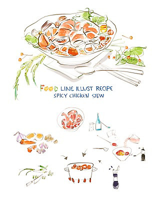 PSD 음식 라인일러스트 일러스트 식재료 젓가락 양파 감자 수저 마늘 사람없음 숟가락 닭고기 당근 냄비 간장 소금 레시피 과정 대파 고춧가루 닭볶음탕 청주 믹싱볼 국내일러스트 그릇 식기 컨셉 채소 뿌리채소 주류 육류 양념 솥 가루 파 닭고기요리 파일형식
