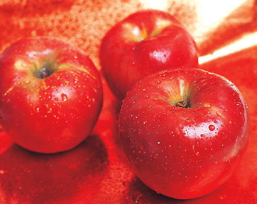 포토 JPG 스튜디오촬영 열매 음식 컬러 과일 실내 그림자 사람없음 아웃포커스 빨간색 농작물 물방울 신선 세개 사과 국내포토 식물 농업 촬영기법 3 내부 파일형식