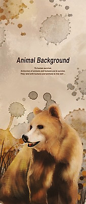 PSD 동물 한마리 백그라운드 일러스트 곰 포유류 페인터 사람없음 맹수 육식동물 불곰 국내일러스트 1 페인팅 파일형식