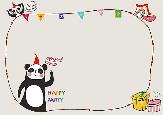 PSD 동물 말풍선 일러스트 조류 프레임 선물 틀 사람없음 선물상자 케이크 고깔모자 판다 국내일러스트 모자_잡화 곰 디저트 상자 파일형식