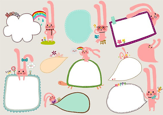 PSD 동물 분홍색 동물캐릭터 무지개 말풍선 일러스트 프레임 틀 사람없음 토끼 거북이 토끼캐릭터 국내일러스트 일러캐릭터 자연요소 캐릭터 컬러 포유류 파충류 반려동물 파일형식