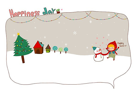 PSD 나무 여자 말풍선 겨울 일러스트 눈사람 주택 프레임 틀 사람 크리스마스트리 눈 오두막 빨간모자소녀 여자만 겨울배경 국내일러스트 자연요소 식물 계절 백그라운드 크리스마스 동화 날씨 건물 파일형식