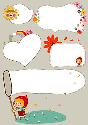 PSD 여자 꽃 나비 무지개 말풍선 일러스트 해바라기 프레임 틀 사람 망 그물 곤충채집 채집망 빨간모자소녀 파랑새 국내일러스트 자연요소 식물 곤충 조류 동화 수집 파일형식