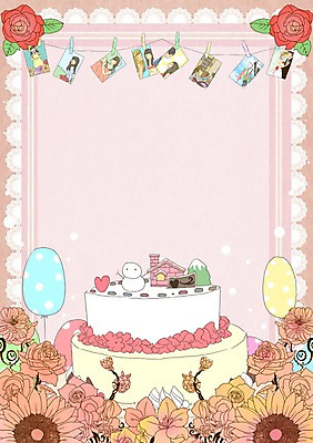 PSD 템플릿 꽃 카드템플릿 사람없음 케이크 생일 풍선 기념사진 이미지템플릿 카드프레임 식물 기념일 디저트 카드_감사 프레임 파일형식