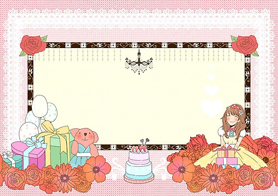 PSD 템플릿 여자 꽃 인형 카드템플릿 선물 한명 미소 웃음 사람 장미 케이크 곰인형 생일 풍선 상들리에 여자만 여자한명만 이미지템플릿 카드프레임 식물 1 기념일 디저트 카드_감사 프레임 표정 파일형식