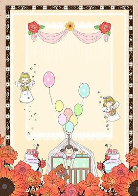 PSD 템플릿 꽃 어린이 카드템플릿 천사 한명 미소 웃음 사람 소녀 케이크 축하 커튼 생일 축복 풍선 여자만 여자한명만 어린이만 소녀만 소녀한명만 이미지템플릿 식물 1 여자 기념일 컨셉 디저트 카드_감사 표정 파일형식