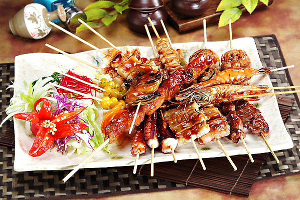 포토 JPG 스튜디오촬영 그릇 음식 일본문화 새우 실내 요리 사람없음 꼬치 해산물 문어 꼬치구이 모듬 일본음식 은행열매 국내포토 동양문화 식기 열매 외국문화 연체동물 갑각류 내부 수중동물 구이 파일형식