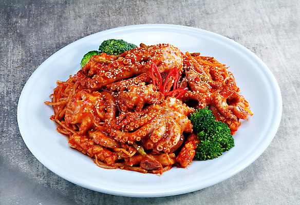 포토 JPG 스튜디오촬영 그릇 한식 음식 실내 파슬리 요리 사람없음 해물요리 안주 찜 낙지 해물찜 국내포토 식기 채소 연체동물 내부 수중동물 해산물 파일형식