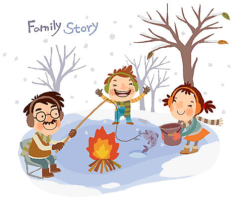 EPS 나무 라이프스타일 남자 행복 어린이 겨울 일러스트 가족 낚시 함께함 남매 육류 어류 미소 웃음 사람 소녀 소년 라이프 세명 화목 자녀 눈 아빠 낚싯대 모닥불 굽기 양동이 즐거움 국내일러스트 자연요소 식물 계절 여자 감정 컨셉 식재료 관계 불 레저 날씨 표정 생활 수중동물 낚시용품 구이 파일형식 벡터