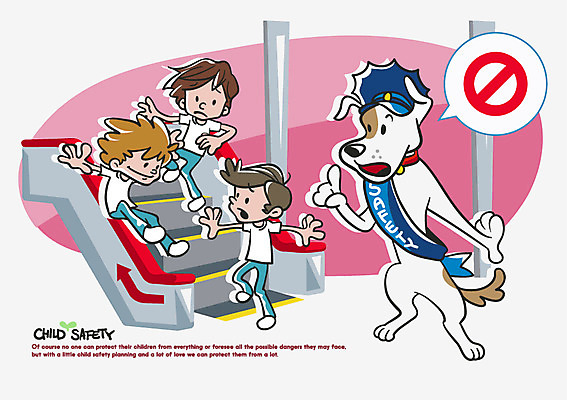 EPS 동물 캐릭터 남자 어린이 일러스트 장난 경고 안전 사람 소년 세명 달리기 강아지 위험 사회이슈 예방 생활안전 안전수칙 에스컬레이터 개캐릭터 조심 안전수칙캐릭터 남자만 어린이만 소년만 내려오기 일러캐릭터 동물캐릭터 컨셉 모션 반려동물 개 파일형식 벡터