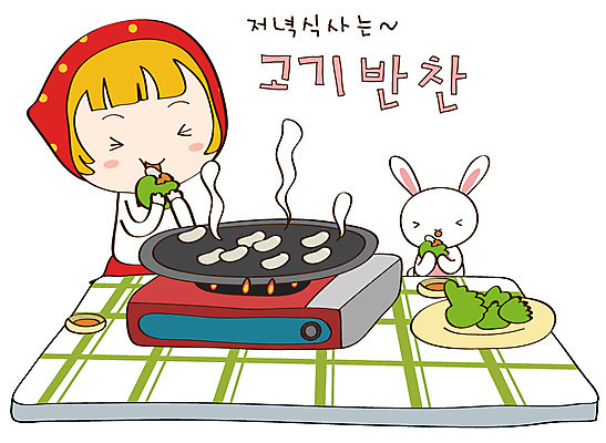 EPS 동물 캐릭터 한마리 라이프스타일 여자 스티커 채소 일러스트 탁자 청소년캐릭터 육류 돼지고기 한명 미소 웃음 사람 일상 라이프 생활 반려동물 토끼 가스레인지 상추 먹기 삼겹살 불판 토리 토리와토실이 토실 여자만 여자한명만 일러캐릭터 1 인물캐릭터 가구 식재료 포유류 모션 청소년 표정 가전제품 레인지 파일형식 벡터