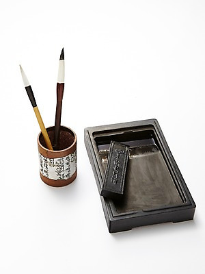 포토 JPG 스튜디오촬영 한국문화 한국전통 전통 서예 전통소품 한국 실내 사람없음 붓 먹 오브젝트 벼루 서예용품 붓통 국내포토 동양문화 아시아 문구용품 내부 파일형식