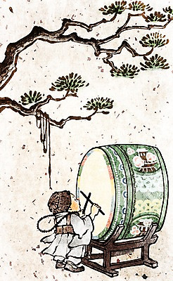 PSD 나무 종교 여유 어린이 불교 일러스트 한명 사람 소년 믿음 부처님오신날 소나무 북 동자승 남자만 남자한명만 어린이만 소년만 소년한명만 국내일러스트 식물 1 기념일 남자 감정 타악기 승려 파일형식