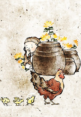 PSD 동물 꽃 종교 여유 어린이 불교 일러스트 병아리 한명 사람 소년 믿음 정원 부처님오신날 항아리 동자승 암탉 남자만 남자한명만 어린이만 소년만 소년한명만 국내일러스트 식물 1 기념일 남자 감정 조류 닭 도자기 암컷 승려 파일형식