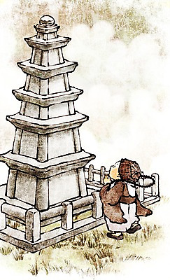 PSD 종교 여유 어린이 불교 일러스트 한명 사람 소년 잔디 노을 믿음 부처님오신날 기도 석탑 동자승 남자만 남자한명만 어린이만 소년만 소년한명만 국내일러스트 자연요소 식물 1 기념일 남자 감정 탑 승려 파일형식