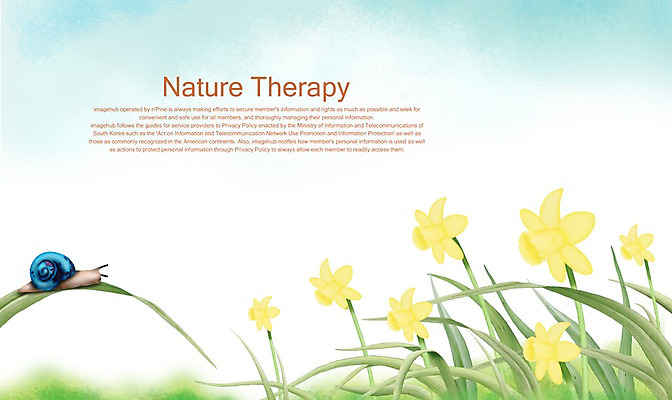 PSD 동물 한마리 사계절 계절 꽃 백그라운드 꽃밭 겨울 일러스트 자연 사람없음 노란색 달팽이 수선화 겨울배경 국내일러스트 식물 1 컬러 연체동물 생태계 파일형식