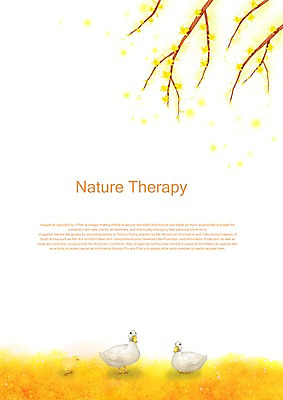 PSD 사계절 계절 꽃 백그라운드 일러스트 자연 조류 오리 꽃나무 병아리 세마리 사람없음 봄 개나리 봄배경 국내일러스트 나무 식물 동물 3 생태계 파일형식