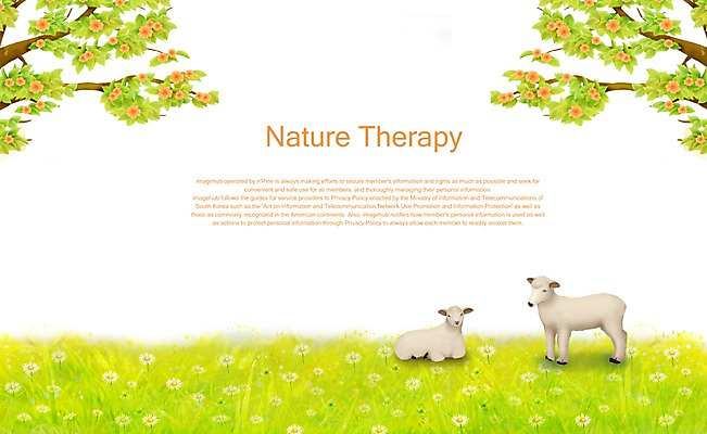 PSD 나무 동물 사계절 계절 꽃 백그라운드 두마리 일러스트 자연 꽃나무 잔디 초원 사람없음 가축 봄 양 목련 봄배경 국내일러스트 식물 2 포유류 생태계 파일형식