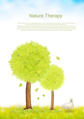 PSD 나무 동물 한마리 사계절 계절 백그라운드 잎 일러스트 자연 조류 나뭇잎 오리 초원 사람없음 가축 봄 봄배경 국내일러스트 식물 1 생태계 파일형식