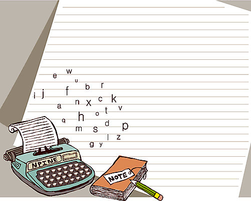 EPS 종이 선 백그라운드 라인일러스트 일러스트 사람없음 책 연필 공책 라인아트 타자기 줄노트 국내일러스트 문구용품 학용품 필기구 골동품 파일형식 벡터